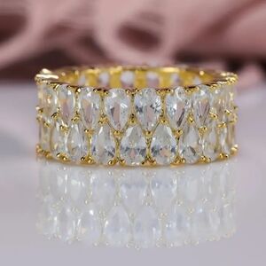 #73 Gold Plated Eternal Ring Adorned W/Zirconia Super Shiny